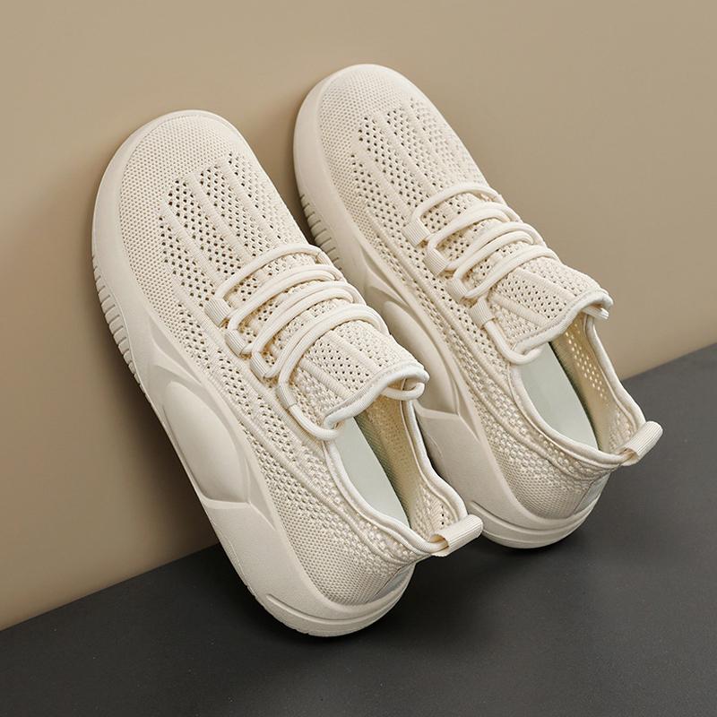 Oddychające nowe wiosenno-jesienne buty z siatki fly-woven, ażurowe, letnie, lekkie buty sportowe, miękka podeszwa
