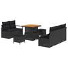 Garden Sofa Set with Cushions and Storage 8 Pcs Black