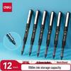 Deli 0.5mm Black Direct Liquid Bullet Tip Gel Pens
