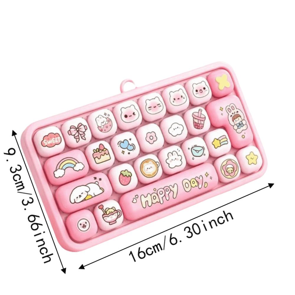 Ciondolo Tastiera Mini a 26 Tasti Trasparente Bicolore Portachiavi Tastiera Borsa per Bambini