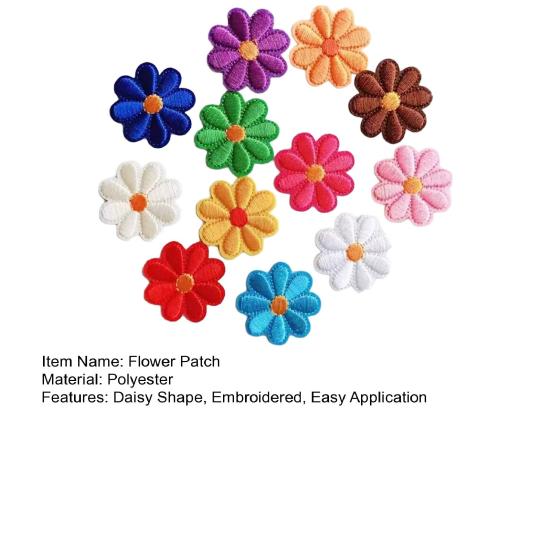 12 Stück Aufbügelbare Blumen-Aufnäher Niedliche Bestickte Gänseblümchen-Applikation Zum Aufnähen Blumen-Applikation für Kleidung Jacken Taschen Hüte Jeans DIY Reparatur Dekoration