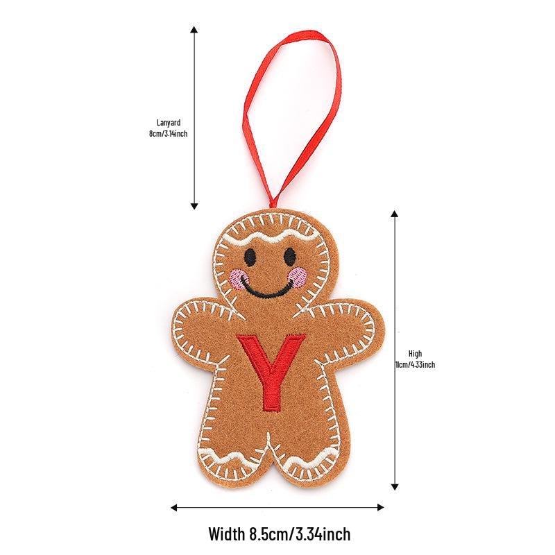Weihnachts-Lebkuchenmann-Ornamente: Festliche Alphabet-Hängedekorationen