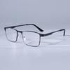 Men Square Metal Large Frame Reading Spring Hinge Presbyopia Glasses Blue Light Blocking Eye Protection Eyeglasses +75+125+175+4
