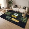 Custom Rug Green Bay Packers Pattern Print Name Text Soft Non‑Slip Floor Carpet for Home Indoor Decoration