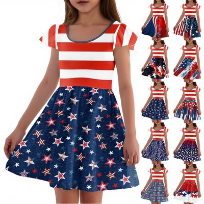 Robes à manches courtes pour filles, robes décontractées pour fêtes et écoles, vêtements pour filles