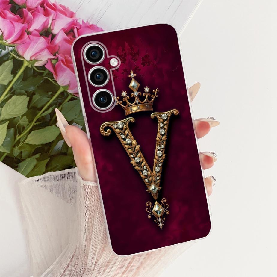 For Samsung Galaxy S23 FE Case S23 Plus Cute Crown Letters Cover Soft Slim Phone Case For Samsung S23 Ultra S 23 S23+ Funda Bags