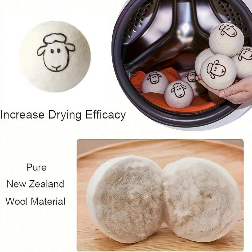 1-11Pcs Wool Dryer Balls 1/7cm Reusable Natural Fabric Softener  Home Wrinkle Reducer Washing Machine Cleaning Supplies Gadget
