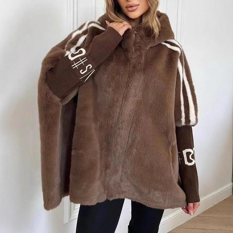 Oversized Huvförsedd Casual Jacka för Kvinnor med Färgblockering Bomull Denimbredd Passform Lång Ärm Hösten 2025