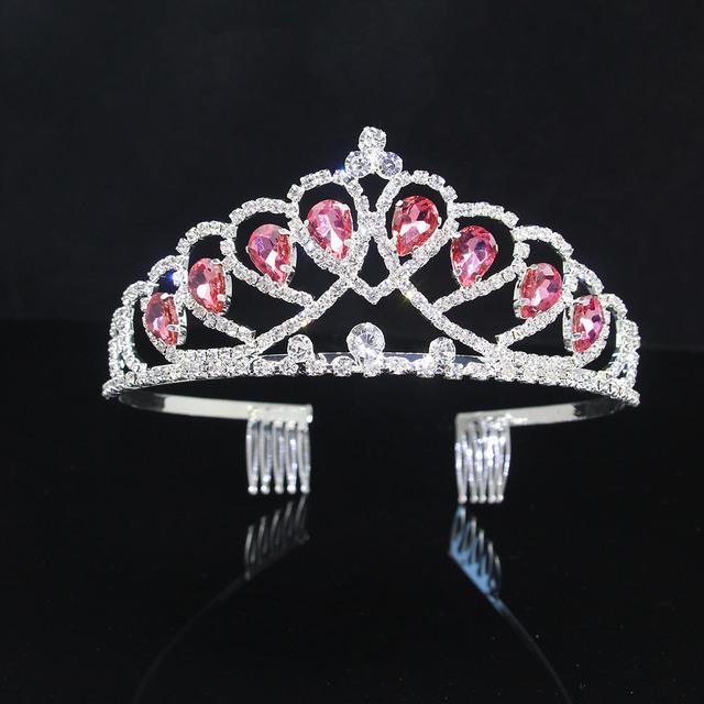 5 Culori Cristal Tiare de Mireasă și Coroane Bijuterii de Modă Prințesă Femei Piesă de Cap Stras Accesorii de Păr pentru Nuntă