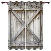 Wooden Door Retro Curtains for Bedroom Living Room Drapes Kitchen Children's Room Window Curtain Modern Home Decor