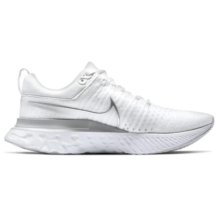 Nike React Infinity Run Flyknit 2 White Metallic Silver Women's CT2423-102