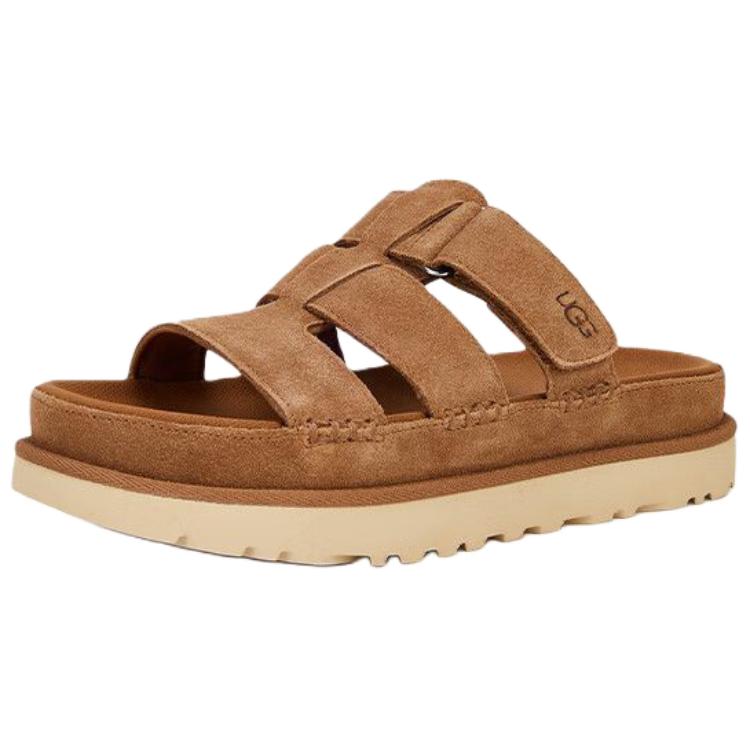 UGG Papuci de casă rezistenți la abraziune, pentru femei, culoarea castanei 1174090-CHE