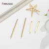 14K Gold-Plated Copper Metal 2 Types Thin Stick Pendants Charms for DIY Earrings Jewelry Making Accessories Components
