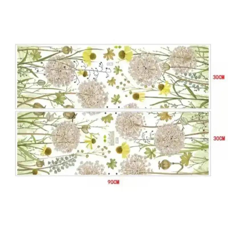 Retro Pastorale Kunst Löwenzahn Wandsticker Wohnzimmer Schlafzimmer Wiederherstellung Gartenkunst Pflanze Blume Selbstklebende Wanddekoration Papier