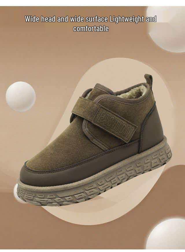 Men's Winter Snow Boots with Thick Sole and Velvet Lining - Warm, Casual, Versatile for Cold Protection