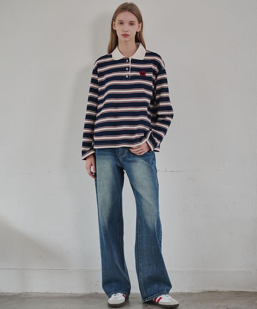 MALOUPE 5108 Striped Polo Shirt (Navy)