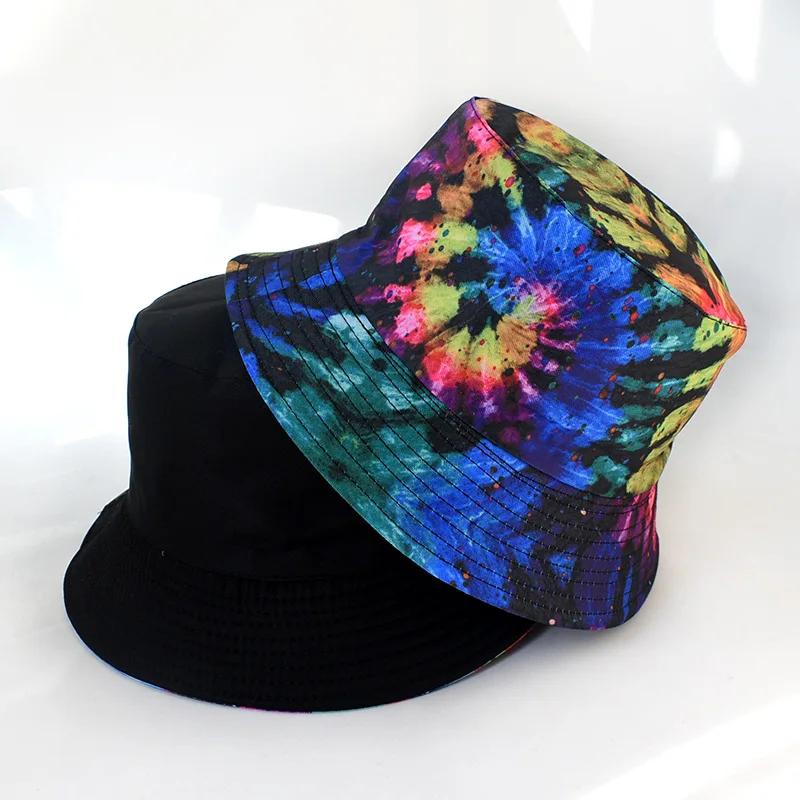 New Street Graffiti  Men's Bucket Hat Double-Sided Hip Hop   Outdoor Women Caps Beach Sun Protect Fishing Unisex Bonnet