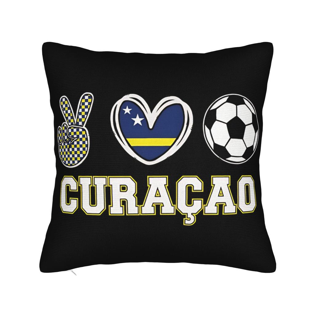 FOR CURACAOFlag Soccer Football Pillowcase Polyester Cushion Cover Decoration  Pillow Case Cover Home Zipper 45X45cm