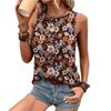 Women's Tank Top Printed Loose Casual Summer Top with A Round Neck and Sleeveless T-shirt