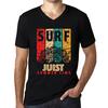 Maglietta Vintage da Uomo Maglietta Grafica Scollo a V Surf Estate JUIST Nero Profondo