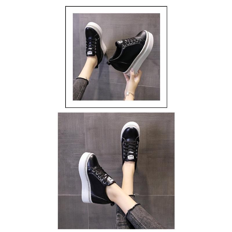 Women's Spring and Autumn New Inner Height-increasing Slope Heel Waterproof Platform Low-top Casual Sports Women's Shoes Single Shoes