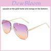 Fashion Metal Frameless Frog Eyes With Gradient Sunglasses For Outdoor Sun Protection And Driving