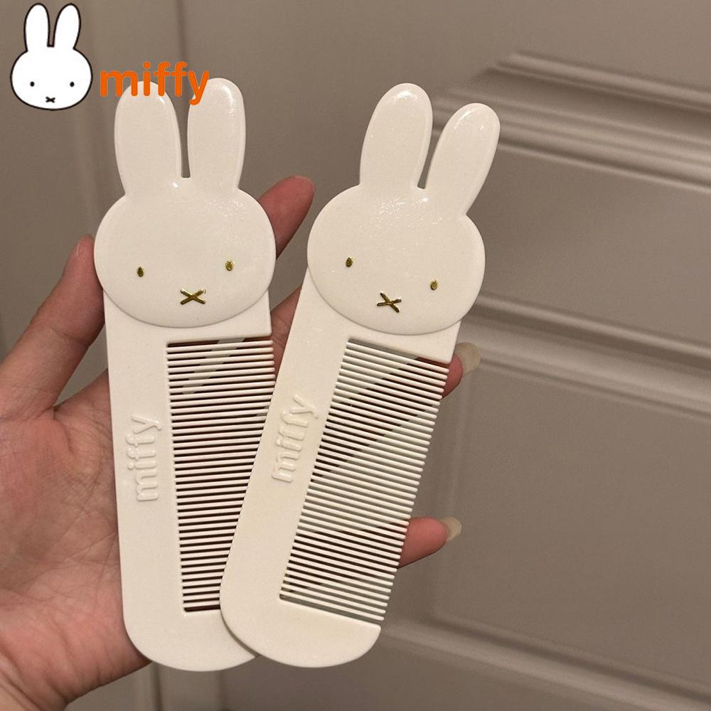 Cute Miffy Kawaii Anti-static Hair Comb Cartoon Rabbit Home Close Tooth Comb Portable Straight Hair Long Hair Comb Girl Gift