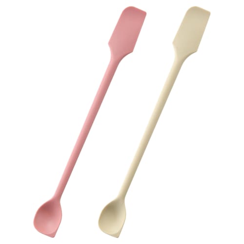 DELUXEFOX Double-Headed Silicone Spoon/Spatula, 2-Piece Set, Multi-Functional Kitchen Tool, Heat-Resistant Silicone Spatula, Suitable for Baking, Cook