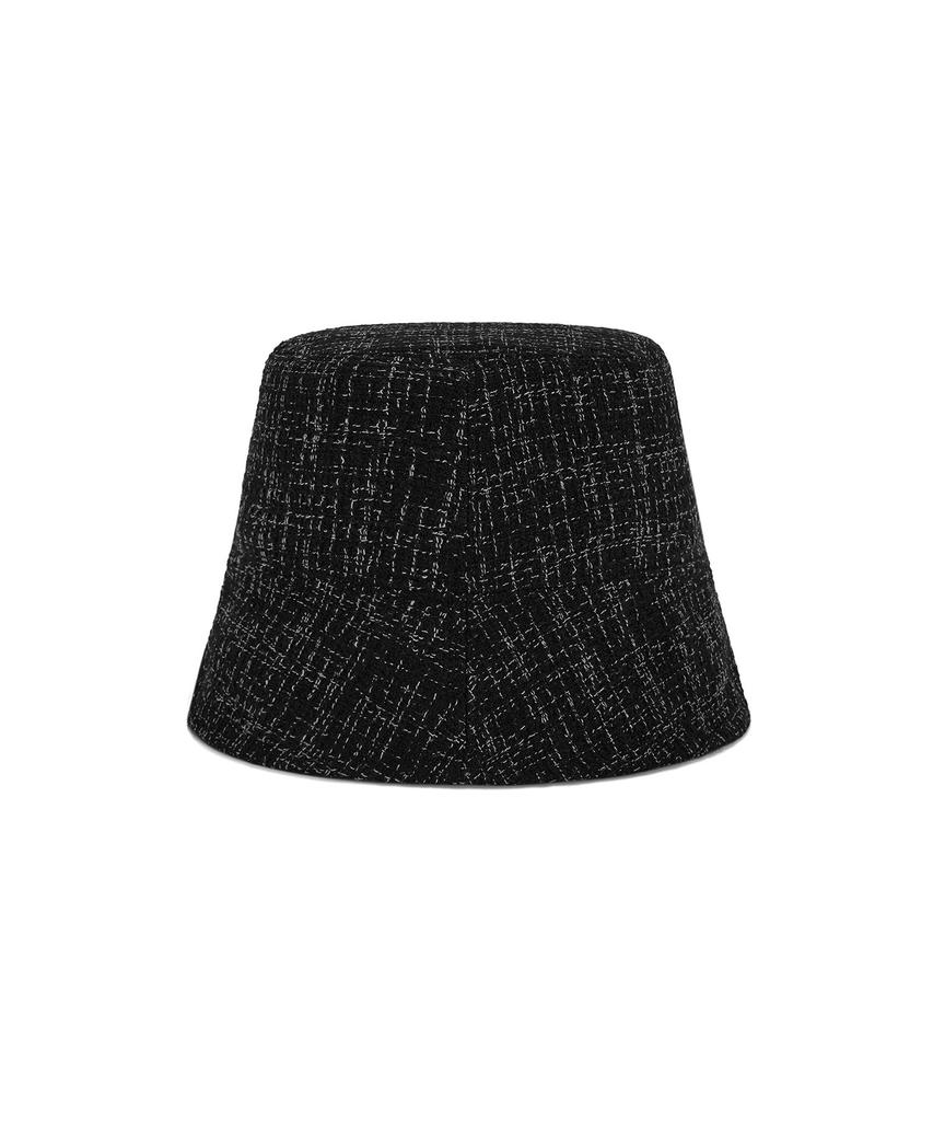 Bajal Va Studded Tweed Drop Bucket Hat Black