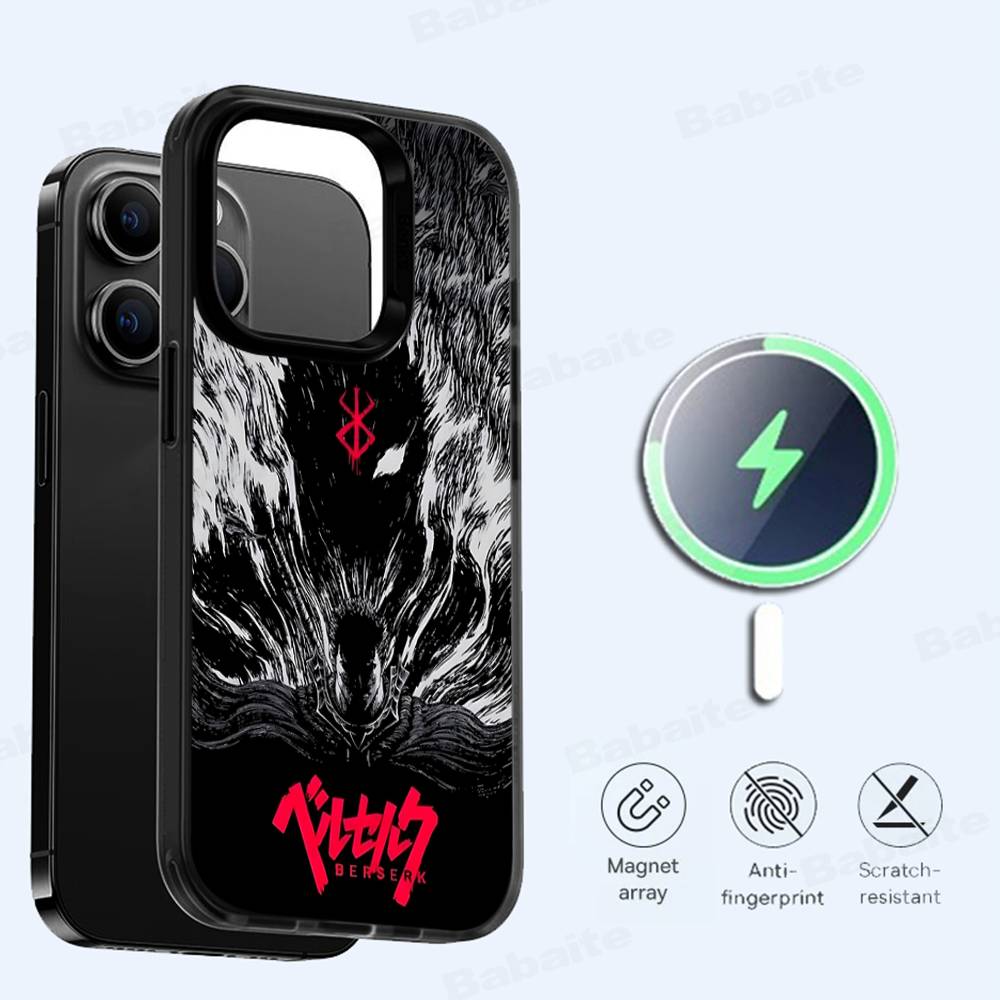 Berserk Guts Heißes Anime-Handyhülle Für iPhone 13 14 15 11 12 16 17 Pro Max Plus Für Magsafe Magnetische Hülle