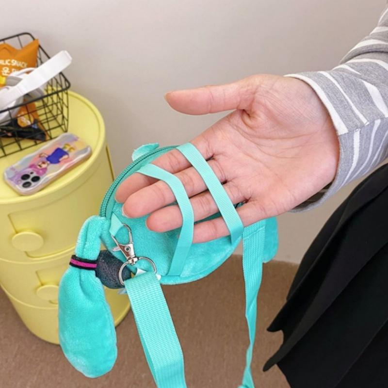 Hatsune Miku Coin Purse Shoulder Bag Cartoon Kawaii 14Cm Headphone Bag Plush Pain Bag Crossbody Bag Keychain Girl Gift