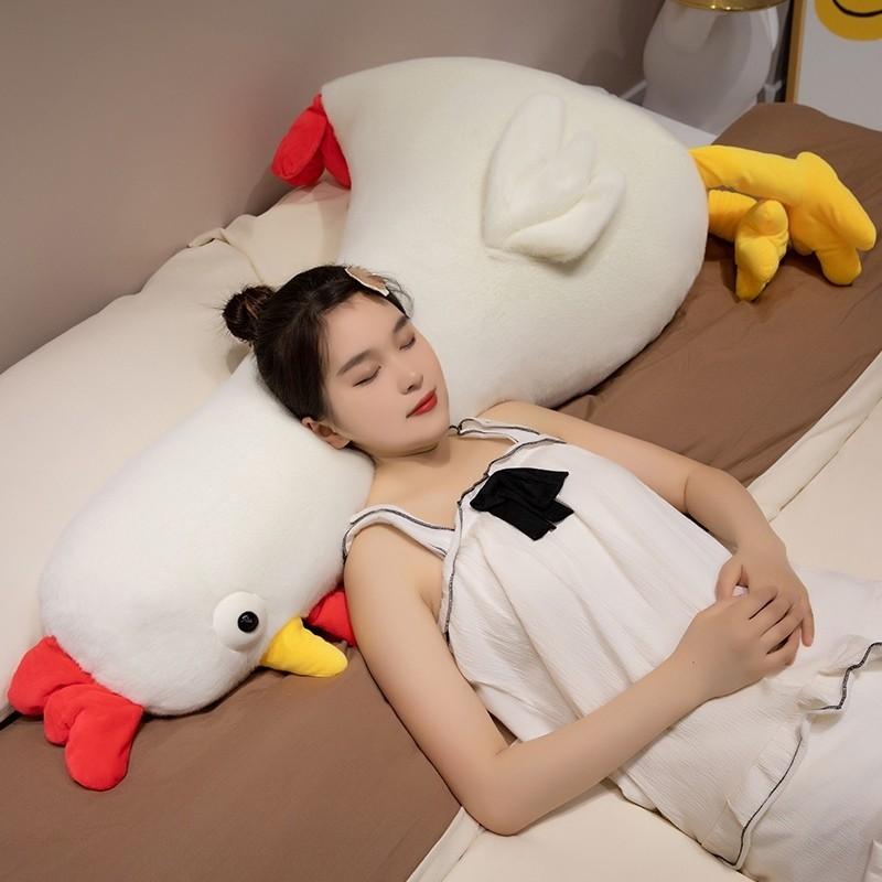 Cute Yellow Chicken Plush Toy Pillow Stuffed Animal Cartoon Leg Clamp Doll Sleep Pillow Girls Bed Soft