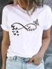 (Asian Size) T Shirt Fashion Butterfly Letter Cute 90s Female Graphic Casual Short Sleeve T-shirts Tee Women Print Lady Top Clothing