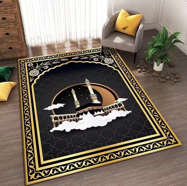 Prayer Rug Islamism Ramadan Room Decoration Large Size Carpets for Living Room Muslim Church Non-slip Soft Floor Mat Washable