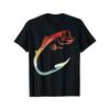 Vintage Fish Hook Graphic Tee For Fishing Enthusiasts Mens Casual Cotton Tshirt