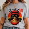 Cat Ramen Shirt Funny Cat Lover Gift, Japanese Cat Tee, Cute Black Cat Ramen Noodles Shirt, Kawaii Anime Tshirt
