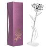 24K GoldPlated Rose with Bracket Wedding Decoration Ornament Wonderful Gift for Valentine"s Day