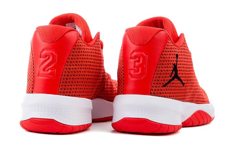 Jordan B. Fly Slip Resistant Cushioning Abrasion Resistant Mid top Children's Basketball Shoes Red White Teenagers 881446-803