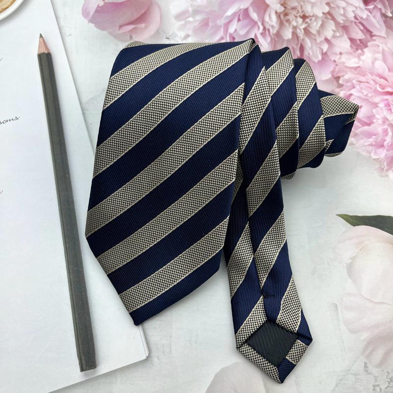 Handmade Japanese Vintage Dark Green Striped Tie - Retro College Style