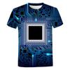 Νέα Γραφικά T-Shirt με Σχέδιο Κυκλώματος Ηλεκτρονικό Τσιπ 3D Εκτύπωση Ανδρικό Γυναικείο Κοντομάνικο T-Shirt Harajuku Τοπ Μπλουζάκια Unisex Ρούχα