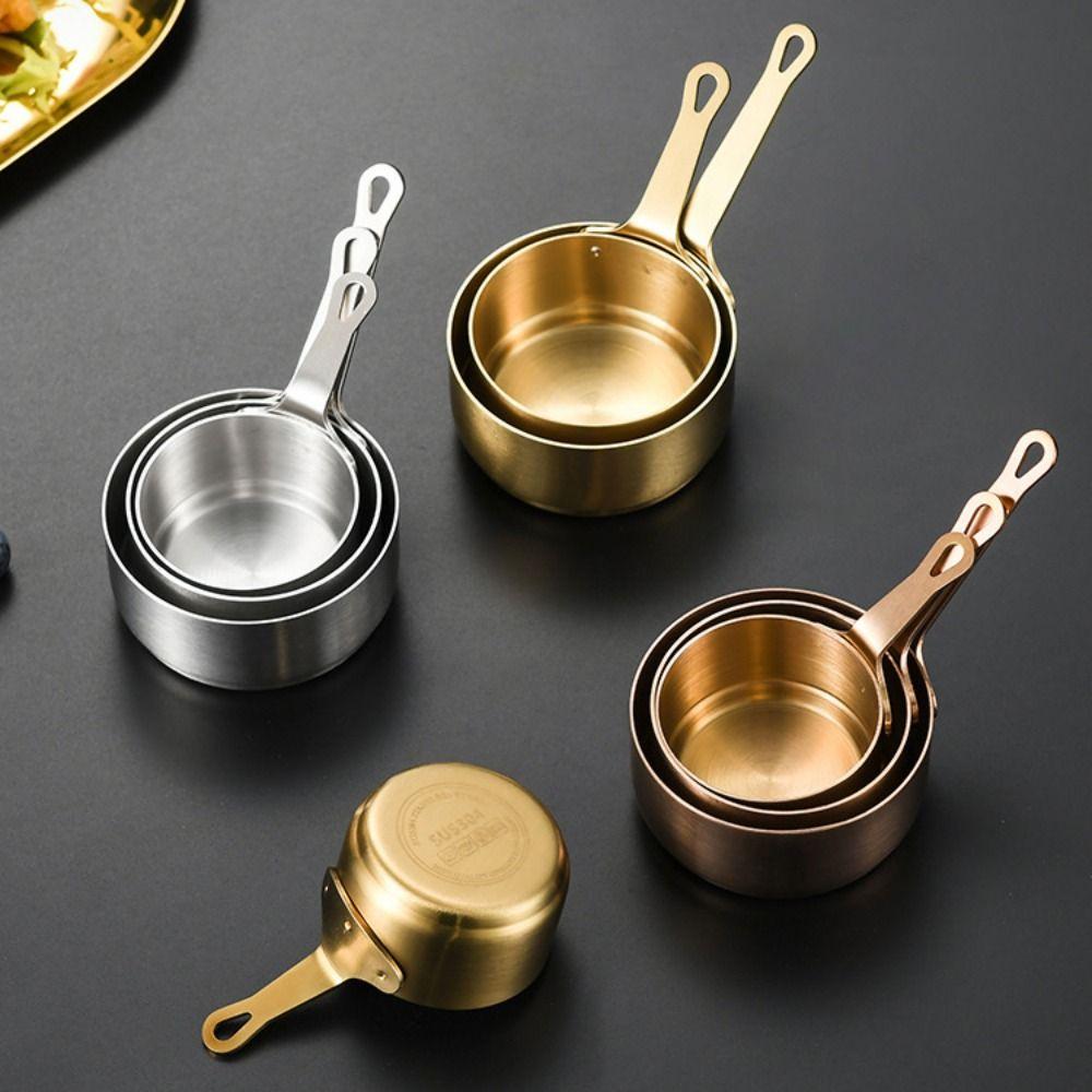 Measuring Cup Stainless Steel Sauce Cup Non-rust with Handle Seasoning Bowl 50/80/100ML Mini Sauce Pan Restaurant