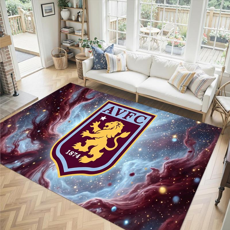 Aston Villa Labdarúgó Design Kristály Bársony Szőnyeg Kényelmes Nem?Csúszásgátlós mintás szőnyeg hálószobába, nappaliba, előszobába
