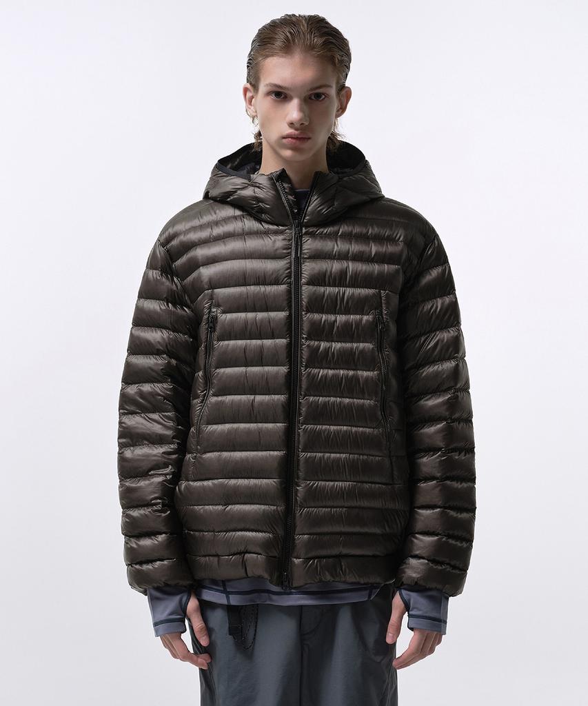 Musinsa Standard [City Leisure] Sheer Ripstop Hooded Light Down Jacket [Mud Grey]