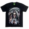 Black Grim Reaper Pure Cotton TShirt Gothic Streetwear Unisexs Fitness Muscle Style