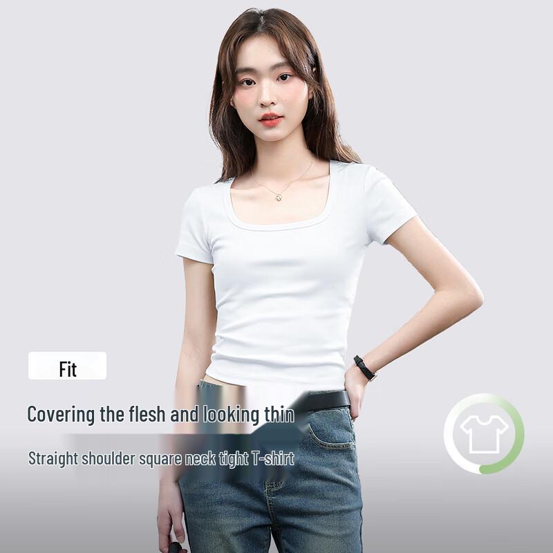 Warrior Women's Slim-Fit Square Neck Short Sleeve T-Shirt