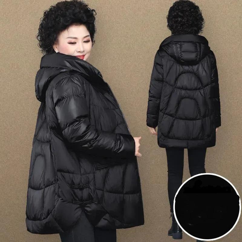 Übergröße Gepolsterte Jacke, Verdickte Jacke, Mittellange Mode Gepolsterte Jacke