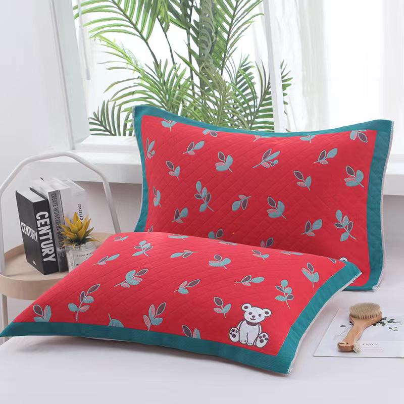 Extra Large and Thick Plaid Cotton Pillow Towel Set - Stain-Resistant Home Gauze for Couples, Students