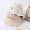 Cotton Double Sided Kid Sunhat Breathable Children's Fisherman Hat Cute Baby Shading Hat  Spring