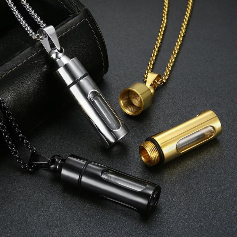 Klarer Röhren-Parfümflaschen-Halsketten-Diffusor-Halsketten-Anhänger Parfümhalskette Zylinderrohr für Gedenkschmuck Geschenk