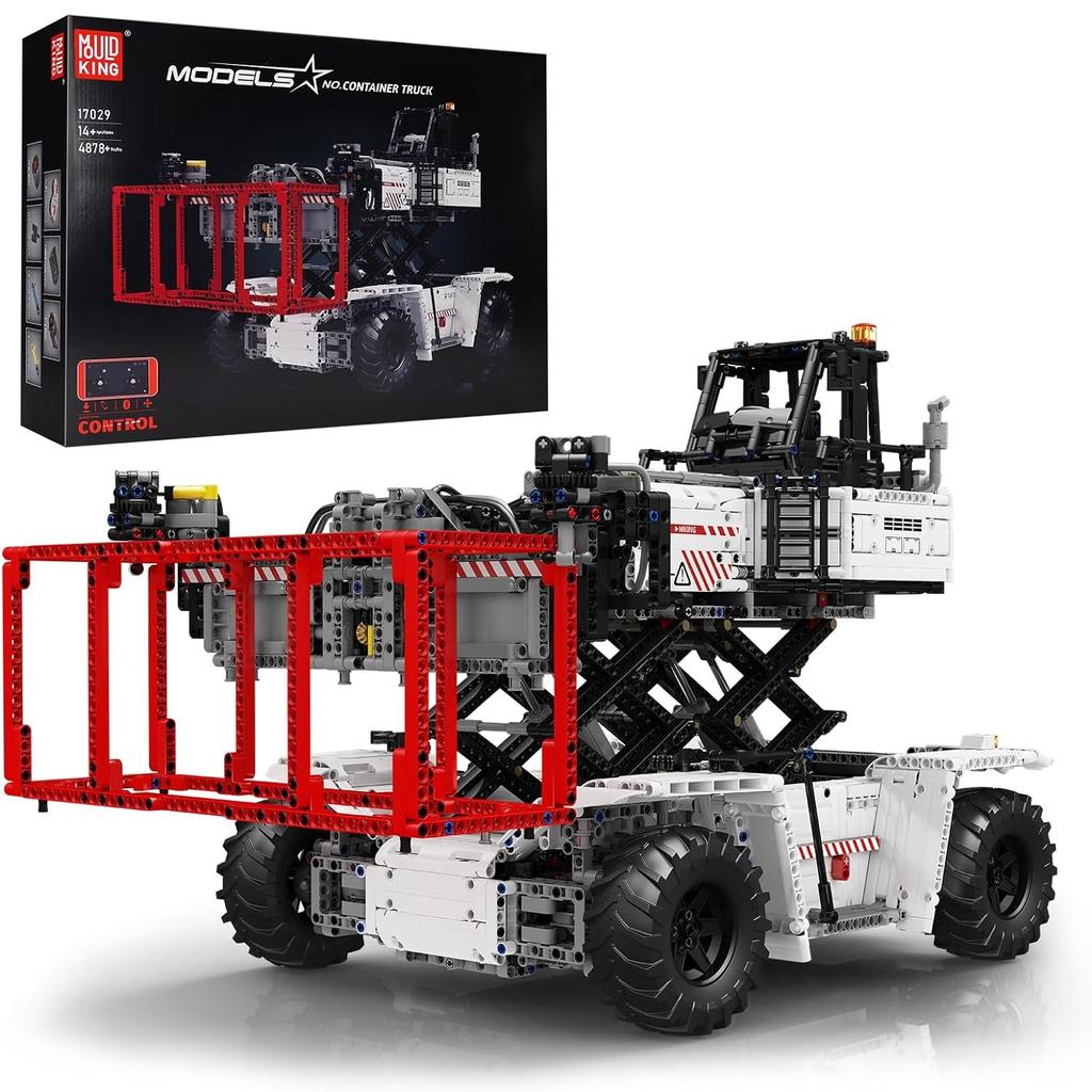 MOULD KING 17029/17030 Container Truck Building Model Set With Scissor Technical RC Car For Adults For Kids Birthday Present